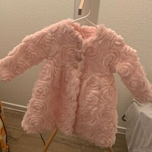 Blueberi Boulevard Soft Pink Rosette Kids Coat